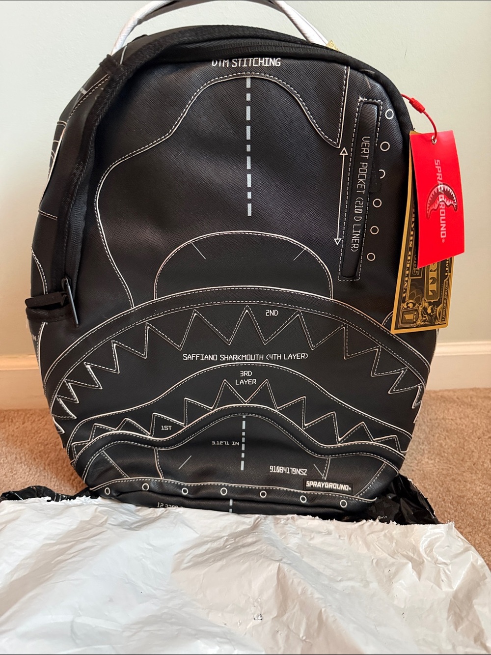 Sprayground Black Sharkmouth Graphic Backpack